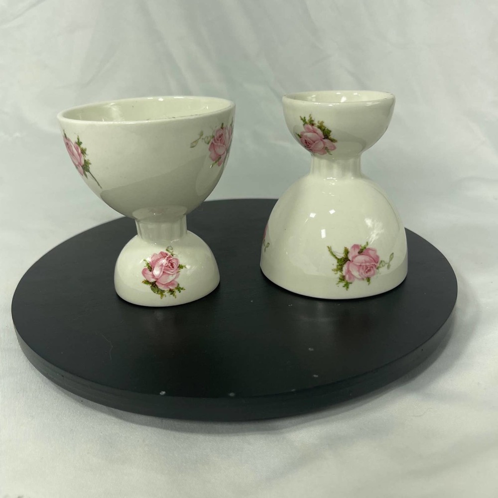 Vintage set of 2 double sided egg cups
